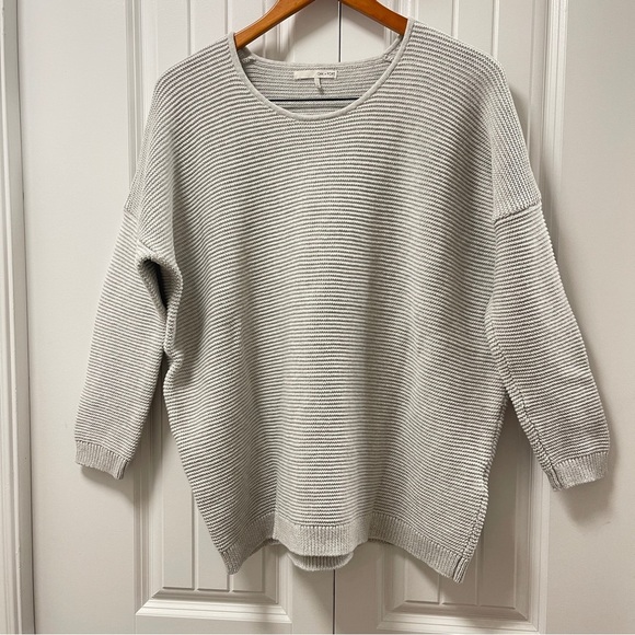 OAK + FORT Ribbed Knit Sweater Grey - Size S - Picture 2 of 11